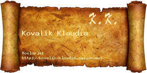 Kovalik Klaudia névjegykártya